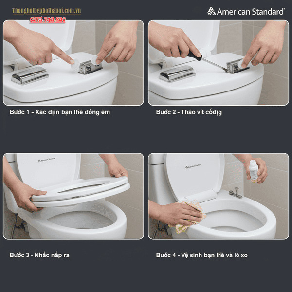 Hướng dẫn cách tháo nắp bồn cầu American Standard chi tiết cho 4 loại phổ biến1
