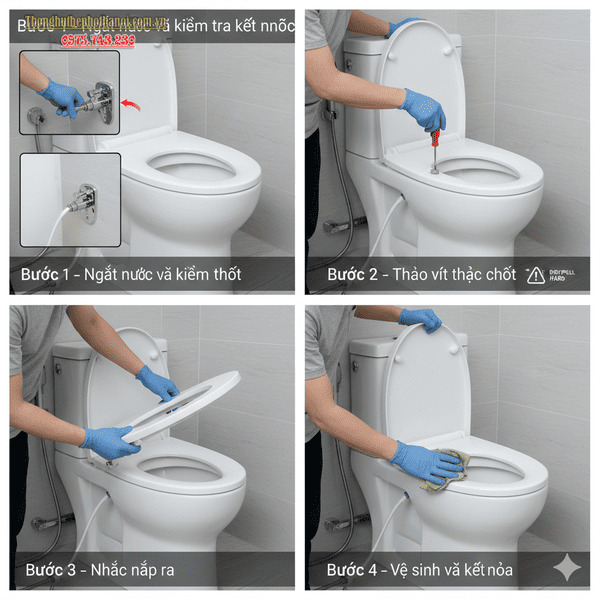 Hướng dẫn cách tháo nắp bồn cầu American Standard chi tiết cho 4 loại phổ biến3