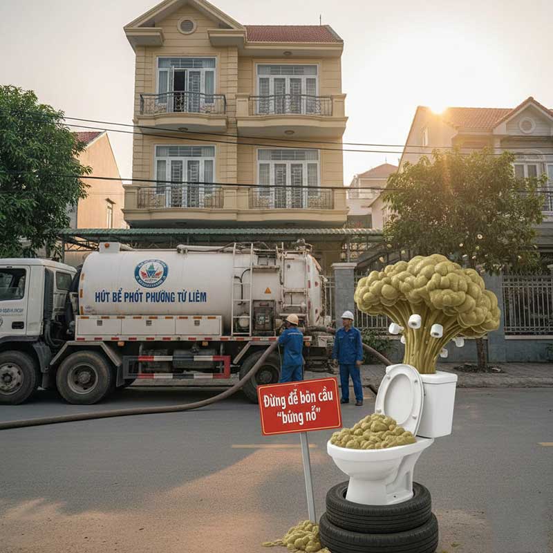 Hút bể phốt tại Phường Từ Liêm: Đừng để bồn cầu “bùng nổ”