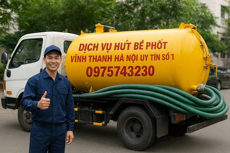 Gọi ngay dịch vụ hút bể phốt xã Vĩnh Thanh an toàn, không đục phá
