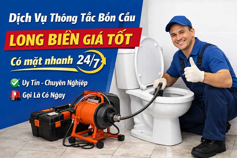 Quy trình dịch vụ thông tắc bồn cầu Long Biên chuyên nghiệp