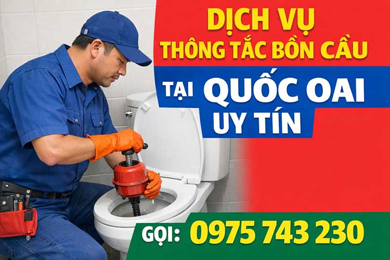 Quy trình dịch vụ thông tắc bồn cầu tại Quốc Oai chuyên nghiệp, không đục phá của chúng tôi