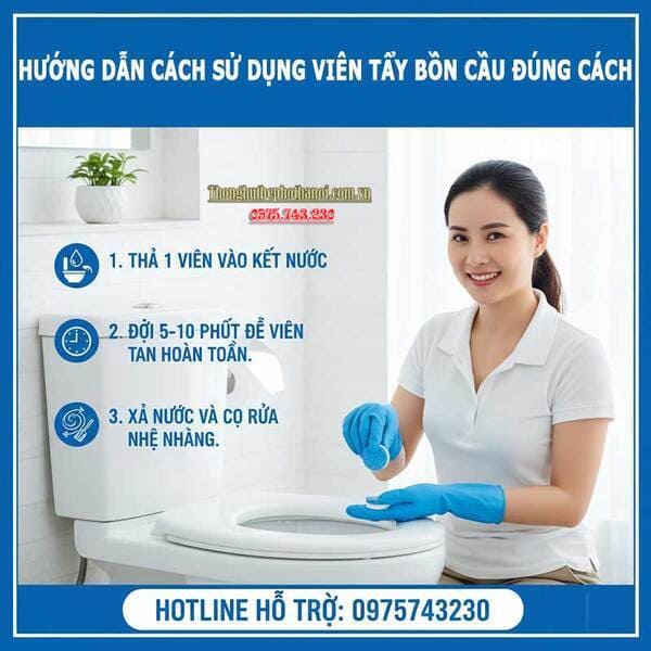 Hướng dẫn cách sử dụng viên tẩy bồn cầu đúng cách