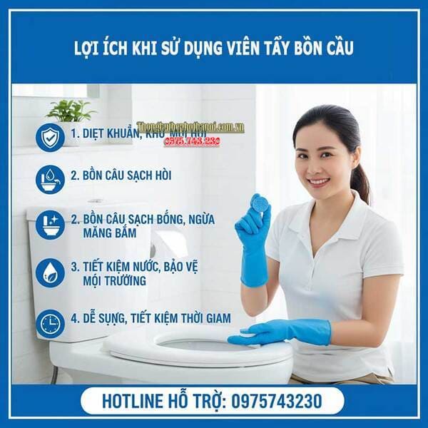 Lợi ích khi sử dụng viên tẩy bồn cầu