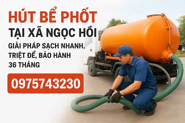 Hút bể phốt tại Xã Ngọc Hồi – Giải pháp sạch nhanh, triệt để, bảo hành 36 tháng