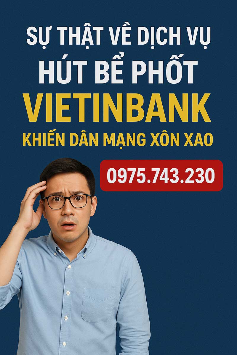 Sự thật về dịch vụ hút bể phốt Vietinbank khiến dân mạng xôn xao