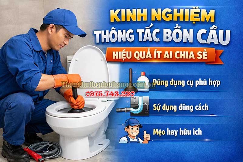 Vì sao cần nắm rõ kinh nghiệm thông tắc bồn cầu tại nhà