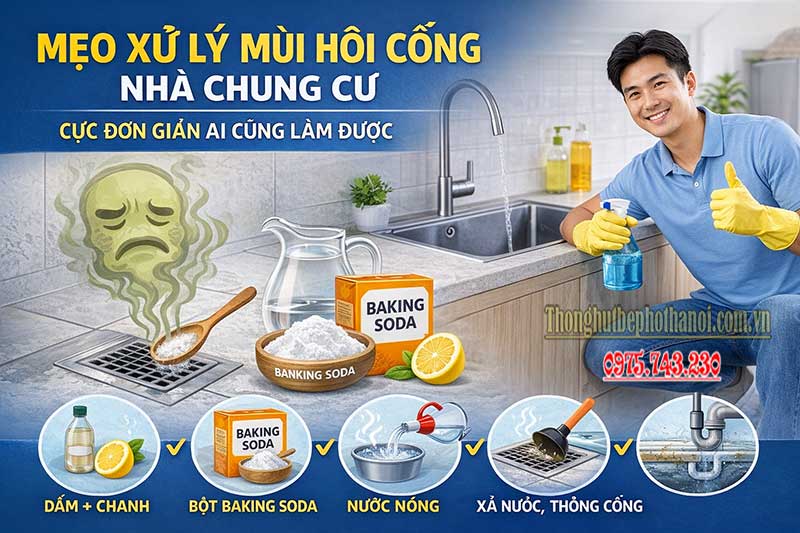 Các phương pháp xử lý mùi hôi cống nhà chung cư hiệu quả