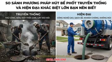 So sánh phương pháp hút bể phốt truyền thống và hiện đại chi tiết